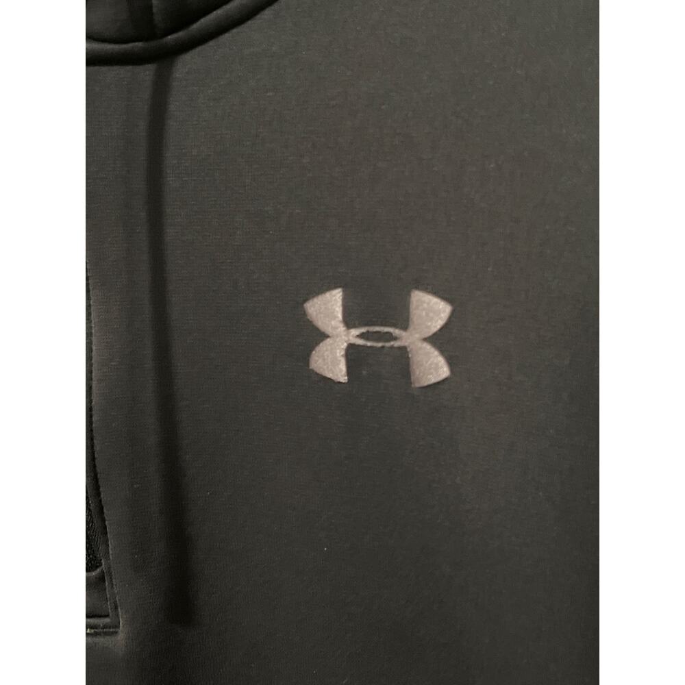 Under Armour, Black Hoodie, 1/4zip, w/ pocket, Size Large, NB5 - Picture 2 of 5